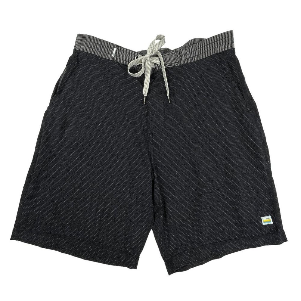 Vuori Board Shorts Microdot Mesh Midnight Black Swim Tie Up Pockets Mens Size 30